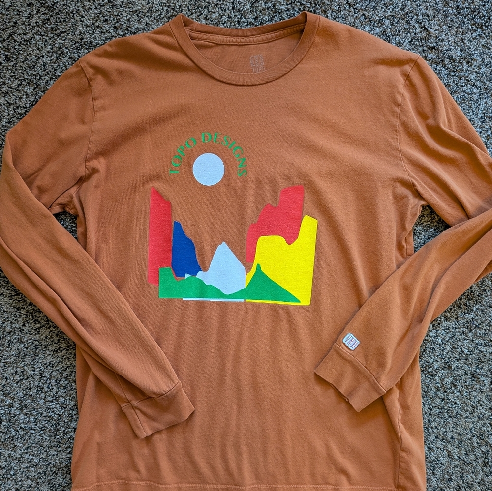 Topo Designs Rust Long Sleeve Graphic Tee
